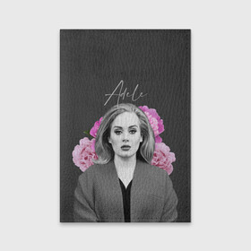 Обложка для паспорта матовая кожа с принтом Flowers Adele в Новосибирске, натуральная матовая кожа | размер 19,3 х 13,7 см; прозрачные пластиковые крепления | имя | надпись | певица | текстура | цветы