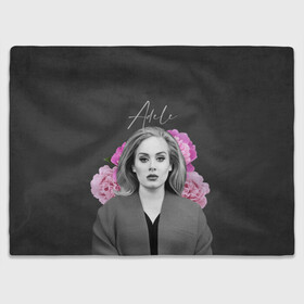 Плед 3D с принтом Flowers Adele в Новосибирске, 100% полиэстер | закругленные углы, все края обработаны. Ткань не мнется и не растягивается | имя | надпись | певица | текстура | цветы