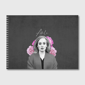 Альбом для рисования с принтом Flowers Adele в Новосибирске, 100% бумага
 | матовая бумага, плотность 200 мг. | имя | надпись | певица | текстура | цветы