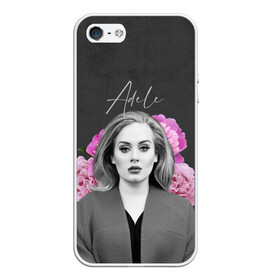 Чехол для iPhone 5/5S матовый с принтом Flowers Adele в Новосибирске, Силикон | Область печати: задняя сторона чехла, без боковых панелей | имя | надпись | певица | текстура | цветы