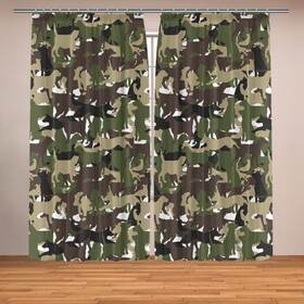 Фотошторы с принтом Камуфляж из Собак (Camouflage) в Новосибирске, Блэкаут (светозащита 90%) / Габардин (светозащита 40% | 2 полотна шириной по 145 см; Высота 200-300 см; Крепление: шторная лента (на крючки); | Тематика изображения на принте: animal | camouflage | dog | military camouflage | барбос | бобик | военный камуфляж | год собаки | друг человека | животное | зверь | ищейка | камуфляж | кинолог | кость | лайка | милитари | охотничий камуфляж | пёс