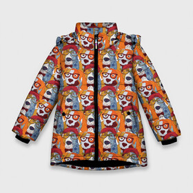 Зимняя куртка для девочек 3D с принтом Собаки в Очках в Новосибирске, ткань верха — 100% полиэстер; подклад — 100% полиэстер, утеплитель — 100% полиэстер. | длина ниже бедра, удлиненная спинка, воротник стойка и отстегивающийся капюшон. Есть боковые карманы с листочкой на кнопках, утяжки по низу изделия и внутренний карман на молнии. 

Предусмотрены светоотражающий принт на спинке, радужный светоотражающий элемент на пуллере молнии и на резинке для утяжки. | animal | dog | барбос | бобик | год собаки | друг человека | животное | зверь | ищейка | кинолог | кость | лайка | пёс | собака | собаковод | собачьи следы от лап | хищник | четвероногий | шарик | щенок