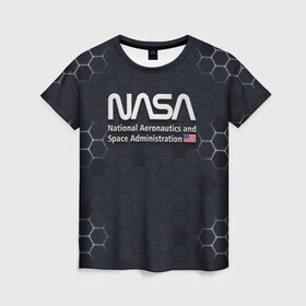 Женская футболка 3D с принтом NASA 3D LOGO   НАСА 3D логотип в Новосибирске, 100% полиэфир ( синтетическое хлопкоподобное полотно) | прямой крой, круглый вырез горловины, длина до линии бедер | elon | mask | musk | nasa | space x | star | америка | астронавт | звезды | земля | илон | космонавт | космос | луна | марс | маск | наса | планета | ракета | флаг
