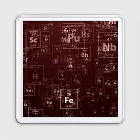 Магнит 55*55 с принтом Fe - Таблица Менделеева в Новосибирске, Пластик | Размер: 65*65 мм; Размер печати: 55*55 мм | Тематика изображения на принте: fe | для студентов | для физиков | для химиков | железо | наука | таблица менделеева | ученым | физика | химия | элемент