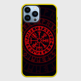 Чехол для iPhone 13 Pro Max с принтом Красный Вегвизир в Новосибирске,  |  | Тематика изображения на принте: викинги | красный вегвизир | минимализм | руны | руны викингов | символ | символика