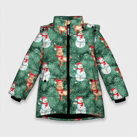 Зимняя куртка для девочек 3D с принтом Новогоднее настроение Санта в Новосибирске, ткань верха — 100% полиэстер; подклад — 100% полиэстер, утеплитель — 100% полиэстер. | длина ниже бедра, удлиненная спинка, воротник стойка и отстегивающийся капюшон. Есть боковые карманы с листочкой на кнопках, утяжки по низу изделия и внутренний карман на молнии. 

Предусмотрены светоотражающий принт на спинке, радужный светоотражающий элемент на пуллере молнии и на резинке для утяжки. | 2022 | год тигра | новый год | новый год 2022 | символ года | тигр | тигренок | тигрица | тигры