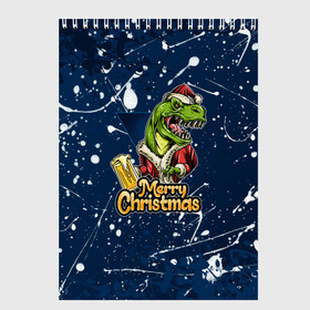 Скетчбук с принтом Merry Christmas Пивозавр. в Новосибирске, 100% бумага
 | 48 листов, плотность листов — 100 г/м2, плотность картонной обложки — 250 г/м2. Листы скреплены сверху удобной пружинной спиралью | 2022 | happy new year | merry christmas | год тигра | дино | динозавр | зима близко | нг | новогодний | новый год | новый год 2022 | рождество | снежинки | тигр