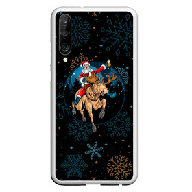 Чехол для Honor P30 с принтом Олень и Santa. в Новосибирске, Силикон | Область печати: задняя сторона чехла, без боковых панелей | 2022 | happy new year | merry christmas | rdnewyear22 | santa | год тигра | зима близко | нг | новогодний | новый год | новый год 2022 | олень | рождество | санта | символ 2022 года | снежинки