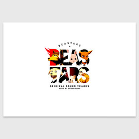 Поздравительная открытка с принтом Логотип Beastars в Новосибирске, 100% бумага | плотность бумаги 280 г/м2, матовая, на обратной стороне линовка и место для марки
 | anime | beastars | legosi | manga | regoshi | wolf | аниме | бастерс | беастарс | биастарс | бистар | брови | волк | выдающиеся звери | дегоси | животные | киби | кью | легом | легоси | легоши | мальчикволк | манга