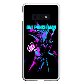 Чехол для Samsung S10E с принтом Неоновый Сайтама One Punch-Man в Новосибирске, Силикон | Область печати: задняя сторона чехла, без боковых панелей | Тематика изображения на принте: hagemanto | one punch man | one punchman | onepunchman | saitama | sensei | аниме | ван панч мен | ванпанчмен | лысый плащ | манга | сайтама | сильнейший человек | учитель | человек одинудар | человек одного удара