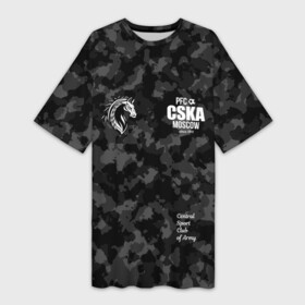 Платье-футболка 3D с принтом PFC CSKA MOSCOW since 1911 в Новосибирске,  |  | cska | pfc | pfc cska | армейцы | камуфляж | кони | конь | красно синие | мы армейцы | мы кони | мы цска | пфк | фк | фк цска | футбол | футбольный клуб | цска | цска москва | цска фк | черный камуфляж