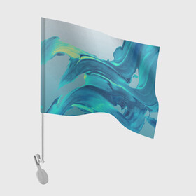 Флаг для автомобиля с принтом Акварельные Мазки в Новосибирске, 100% полиэстер | Размер: 30*21 см | Тематика изображения на принте: абстракция | акварель | акварельные волны | волны | рисунок