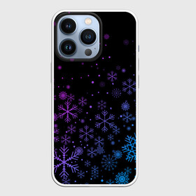 Чехол для iPhone 13 Pro с принтом Новогодние снежинки. Градиент. в Новосибирске,  |  | 2022 | happy new year | merry christmas | год тигра | зима близко | нг | новогодний | новый год | новый год 2022 | рождество | символ 2022 года | снег | снежинки