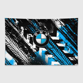 Флаг-баннер с принтом Следы от шин BMW в Новосибирске, 100% полиэстер | размер 67 х 109 см, плотность ткани — 95 г/м2; по краям флага есть четыре люверса для крепления | bmw | bmw performance | m | motorsport | performance | бмв | моторспорт