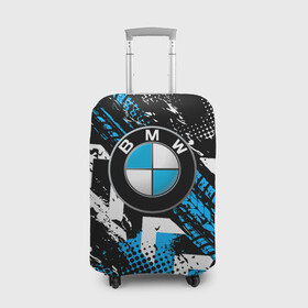 Чехол для чемодана 3D с принтом Следы от шин BMW в Новосибирске, 86% полиэфир, 14% спандекс | двустороннее нанесение принта, прорези для ручек и колес | bmw | bmw performance | m | motorsport | performance | бмв | моторспорт
