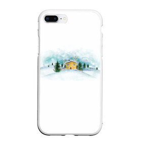 Чехол для iPhone 7Plus/8 Plus матовый с принтом Нежность. Зимний пейзаж в Новосибирске, Силикон | Область печати: задняя сторона чехла, без боковых панелей | зима | зимний пейзаж | нежность | новогодний | пейзаж | снег