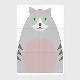 Магнитный плакат 2Х3 с принтом Овальный кот в полосочку в Новосибирске, Полимерный материал с магнитным слоем | 6 деталей размером 9*9 см | Тематика изображения на принте: в полосочку | друг | животное | животные | звери | зверь | киса | кот | котейка | котенок | кошачьи | кошка | питомец | питомцы | полосатый | пушистый | шерсть