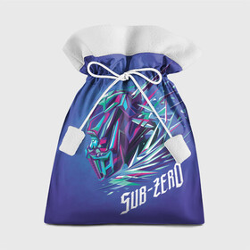 Подарочный 3D мешок с принтом Саб-Зиро синий в Новосибирске, 100% полиэстер | Размер: 29*39 см | game | mortal kombat | комбат | мортал | мортал комбат