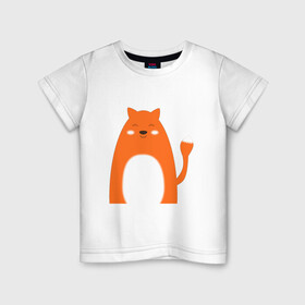 Детская футболка хлопок с принтом Овальная лисица в Новосибирске, 100% хлопок | круглый вырез горловины, полуприлегающий силуэт, длина до линии бедер | животное | животные | звери | зверь | лес | лесная | лесное | лис | лиса | лисица | питомец | пушистая | пыжий | рыжая