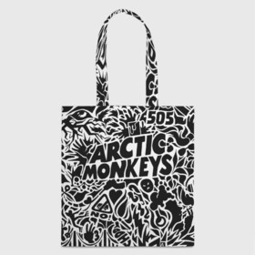 Шоппер 3D с принтом Arctic monkeys Pattern в Новосибирске, 100% полиэстер | Плотность: 200 г/м2; Размер: 34×35 см; Высота лямок: 30 см | Тематика изображения на принте: alternative | arctic monkeys | metall | music | rock | альтернатива | арктик монкейс | арктические обезьяны | металл | музыка | рок