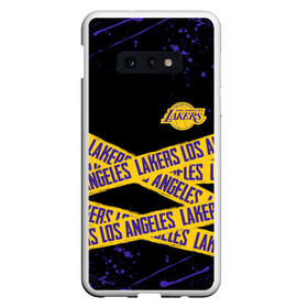 Чехол для Samsung S10E с принтом LAKERS LOGO БРЫЗГИ КРАСОК в Новосибирске, Силикон | Область печати: задняя сторона чехла, без боковых панелей | america | basketball | kobe bryant | la | la lakers | lakers | lines | los angeles lakers | nba | usa | баскетбол | брызги | брызги красок | кобе брайант | краски | линии | лос анджелес лейкерс | нба | полосы | сша