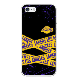 Чехол для iPhone 5/5S матовый с принтом LAKERS LOGO БРЫЗГИ КРАСОК в Новосибирске, Силикон | Область печати: задняя сторона чехла, без боковых панелей | america | basketball | kobe bryant | la | la lakers | lakers | lines | los angeles lakers | nba | usa | баскетбол | брызги | брызги красок | кобе брайант | краски | линии | лос анджелес лейкерс | нба | полосы | сша