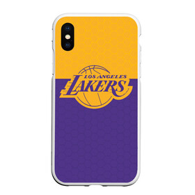 Чехол для iPhone XS Max матовый с принтом LAKERS LINE HEXAGON SPORT в Новосибирске, Силикон | Область печати: задняя сторона чехла, без боковых панелей | america | basketball | hexagon | kobe bryant | la | la lakers | lakers | los angeles lakers | nba | usa | баскетбол | гексагон | геометрия | кобе брайант | лос анджелес лейкерс | нба | соты | сша