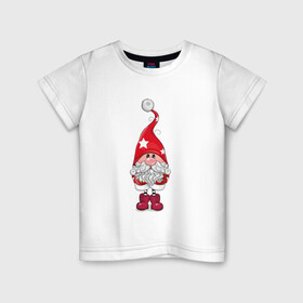 Детская футболка хлопок с принтом Забавный Санта в Новосибирске, 100% хлопок | круглый вырез горловины, полуприлегающий силуэт, длина до линии бедер | дед мороз | новый год | санта | санта клаус