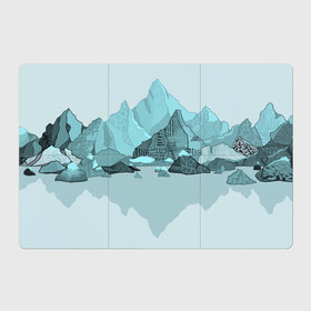 Магнитный плакат 3Х2 с принтом Голубой горный пейзаж с темно-серыми тенями в Новосибирске, Полимерный материал с магнитным слоем | 6 деталей размером 9*9 см | Тематика изображения на принте: голубые горы | горный | горный массив | горный пейзаж | горы | горы в снегу | для сноуборда | для туристов | заснеженные горы | зимние горы | зимний | лыжный | снежные горы | сноуборд