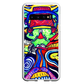 Чехол для Samsung Galaxy S10 с принтом ПСИХОДЕЛЛА в Новосибирске, Силикон | Область печати: задняя сторона чехла, без боковых панелей | Тематика изображения на принте: абстракция | пестрый | психоделика | цветной | яркий