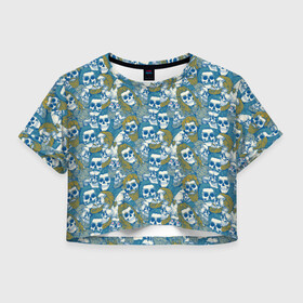 Женская футболка Crop-top 3D с принтом Хипстеры (мертвецы) в Новосибирске, 100% полиэстер | круглая горловина, длина футболки до линии талии, рукава с отворотами | fashion | hippie | hipster | nippster | pacific | pacifist | postmodernism | subculture | swag | urban style | vintage | битник | винтаж | джаз | клетчатая рубашка | мода | нипстер | пацифик | пацифист | растаман | скелет | смер | стиляга | субку