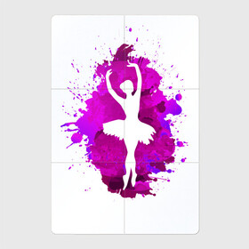 Магнитный плакат 2Х3 с принтом Балерина силуэт в красках в Новосибирске, Полимерный материал с магнитным слоем | 6 деталей размером 9*9 см | ballerina | ballet | dance | girl | артист балета | балерина | балет | брызги краски | девушка | девушка танцует | искусство | краска | пуанты | силуэт | танец | танцовщица | танцующая девушка | танцы | хареография