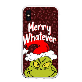 Чехол для iPhone XS Max матовый с принтом ГРИНЧ | GRINCH | WHATEVER в Новосибирске, Силикон | Область печати: задняя сторона чехла, без боковых панелей | 2020 | 2021 | 2022 | christmas | grinch | merry | santa | whatever | гринч | дед мороз | леденец | нг | новогодний | новый год | олени | рождество | санта клаус | свитер | узоры