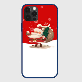 Чехол для iPhone 12 Pro Max с принтом Новогодний санта New Years Santa в Новосибирске, Силикон |  | 2021 | 2022 | happy new year | happy new year 2022 | santa | дед мороз | новый год | подарки | санта | снег | снегопад | снежинки | сугроб