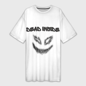 Платье-футболка 3D с принтом Zxc Smile в Новосибирске,  |  | Тематика изображения на принте: dead inside | demon | depression | dota 2 | drain | phonk | smile | tilted | zxc | zxcursed