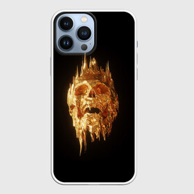 Чехол для iPhone 13 Pro Max с принтом GOLDEN SKULL | ЗОЛОТОЙ ЧЕРЕП в Новосибирске,  |  | Тематика изображения на принте: art | bones | design | gold | skull | золото | череп