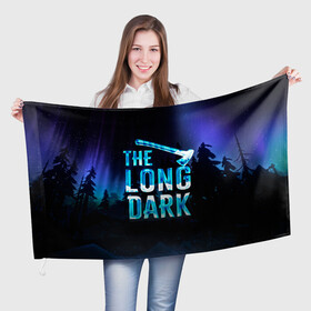Флаг 3D с принтом The Long Dark Logo в Новосибирске, 100% полиэстер | плотность ткани — 95 г/м2, размер — 67 х 109 см. Принт наносится с одной стороны | Тематика изображения на принте: alaska | long dark | the long dark | аляска | выживание | длинная тьма | долгая тьма | игра long dark