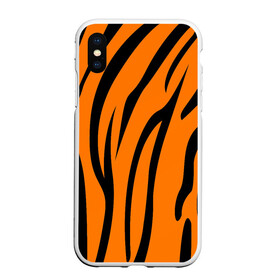 Чехол для iPhone XS Max матовый с принтом Текстура тигра/tiger в Новосибирске, Силикон | Область печати: задняя сторона чехла, без боковых панелей | tiger | кошка | оранжевый черный | символ 22 года | текстура | тигр