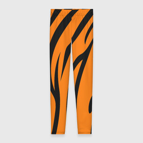 Леггинсы 3D с принтом Текстура тигра/tiger в Новосибирске, 80% полиэстер, 20% эластан | Эластичный пояс, зауженные к низу, низкая посадка | tiger | кошка | оранжевый черный | символ 22 года | текстура | тигр