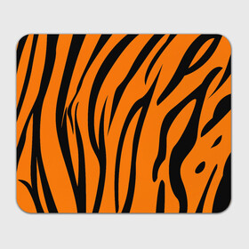 Прямоугольный коврик для мышки с принтом Текстура тигра/tiger в Новосибирске, натуральный каучук | размер 230 х 185 мм; запечатка лицевой стороны | tiger | кошка | оранжевый черный | символ 22 года | текстура | тигр