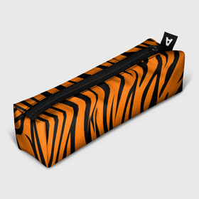 Пенал школьный 3D с принтом Текстура тигра/tiger в Новосибирске, 100% полиэстер | плотная ткань, застежка на молнии | tiger | кошка | оранжевый черный | символ 22 года | текстура | тигр