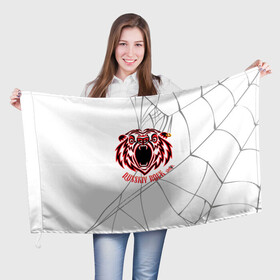 Флаг 3D с принтом Бардак -Русский рок с паутиной в Новосибирске, 100% полиэстер | плотность ткани — 95 г/м2, размер — 67 х 109 см. Принт наносится с одной стороны | бакдак | паук | паутина | рок | рок группа | русский рок