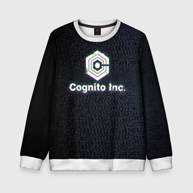 Детский свитшот 3D с принтом Экран Cognito Inc в Новосибирске, 100% полиэстер | свободная посадка, прямой крой, мягкая тканевая резинка на рукавах и понизу свитшота | знак | лого | надпись | помехи | экран