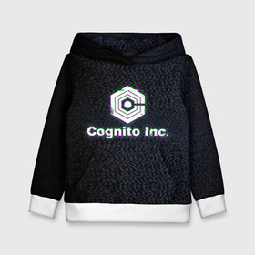 Детская толстовка 3D с принтом Экран Cognito Inc в Новосибирске, 100% полиэстер | двухслойный капюшон со шнурком для регулировки, мягкие манжеты на рукавах и по низу толстовки, спереди карман-кенгуру с мягким внутренним слоем | Тематика изображения на принте: знак | лого | надпись | помехи | экран