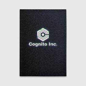 Обложка для автодокументов с принтом Экран Cognito Inc в Новосибирске, натуральная кожа |  размер 19,9*13 см; внутри 4 больших “конверта” для документов и один маленький отдел — туда идеально встанут права | Тематика изображения на принте: знак | лого | надпись | помехи | экран