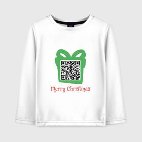 Детский лонгслив хлопок с принтом QR Christmas в Новосибирске, 100% хлопок | круглый вырез горловины, полуприлегающий силуэт, длина до линии бедер | coronavirus | covid | covid19 | qr code | qr код | sputnik | вакцина | вакцинация | вирус | здоровье | изоляция | иммунитет | карантин | ковид | код | корона | коронавирус | маркировка | маска | матрица | п | пандемия