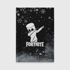 Обложка для автодокументов с принтом НОВОГОДНИЙ FORTNITE MARSHMELLO в Новосибирске, натуральная кожа |  размер 19,9*13 см; внутри 4 больших “конверта” для документов и один маленький отдел — туда идеально встанут права | Тематика изображения на принте: fortnite | fortnite 2 | fortnite x | game | marshmello | игра | маршмелло | новогодний | снежинки | фортнайт | фортнайт 2 | фортнайт глава 2