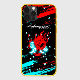 Чехол для iPhone 12 Pro с принтом Cyberpunk 2077 Белый снег в Новосибирске, силикон | область печати: задняя сторона чехла, без боковых панелей | cd project red | cyberpunk 2077 | keanu reeves | samurai | киану ривз | киберпанк 2077 | новогодний | самураи | снег | снежинки