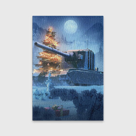 Обложка для паспорта матовая кожа с принтом World of Tanks Christmas в Новосибирске, натуральная матовая кожа | размер 19,3 х 13,7 см; прозрачные пластиковые крепления | art | christmas | gifts | moon | new year | night | snow | tank | tree | winter | world of tanks | арт | елка | зима | луна | новый год | ночь | подарки | рождество | снег | танк