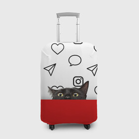 Чехол для чемодана 3D с принтом Котограмм обыкновенный в Новосибирске, 86% полиэфир, 14% спандекс | двустороннее нанесение принта, прорези для ручек и колес | cat | girls | heart | hearts | instagram | red | telegram | top | trend | viber | whatsapp | white | белый | вайбер | ватсап | девушкам | инстаграмм | кот | кошка | красный | сердечки | сердце | телеграмм | топ | тренд